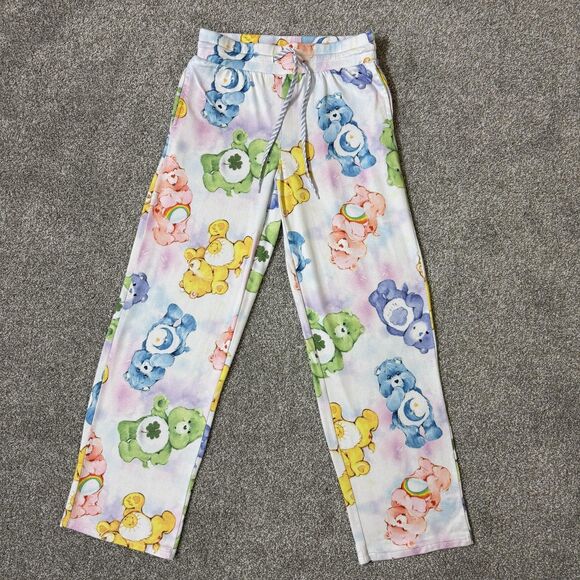 Care Bears Pajama Pants Womens XS Pastel Multicolor Lounge Sleep Drawstring - Picture 1 of 8